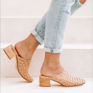 Woven Leather Mules size 8